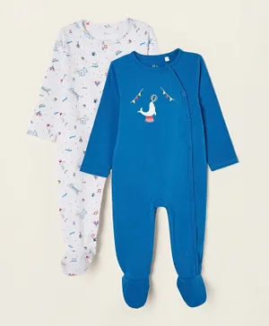 Zippy 2 Pack Printed Footed Length Sleepsuit - Multicolor