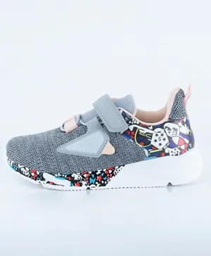 Just Kids Brands Mila Velcro With Elastic Lace Sneakers - Grey