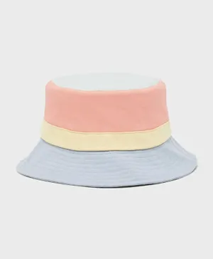 Name It Color Block Bucket Hat - Apricot Blush