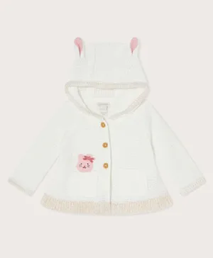 Monsoon Children Mouse Pocket Knit Cardigan - Off White