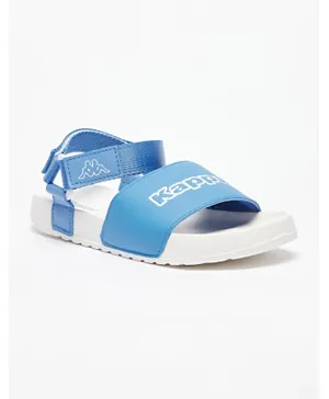 Kappa Logo Embossed Strap Sandals With Velcro Closure  - Blue