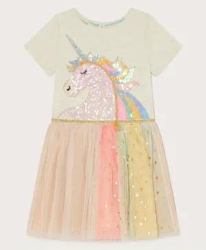 Monsoon Children Unicorn Rainbow Disco Party Dress - Multicolor