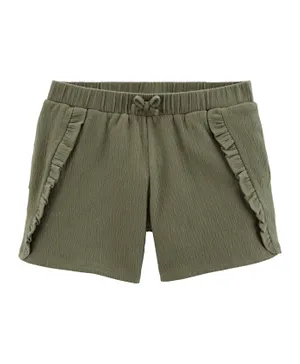Carter's Ruffle Crinkle Jersey Shorts - Olive