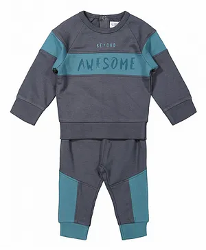 Dirkje 2Pc Awesome Babysuit & Trousers - Dusty Blue