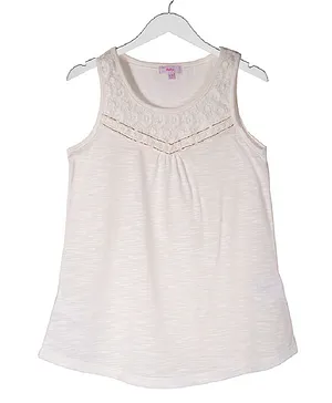 Jelly Lace & Beads Tank Top - White