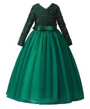 DDaniela Party Glitter A line Dress - Dark Green