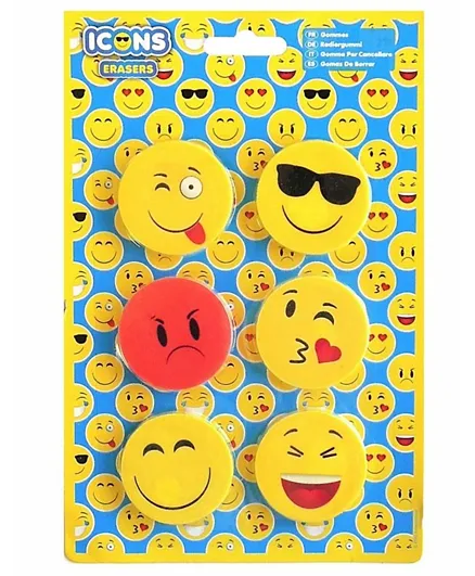 PMS Icons Erasers Set of 6 - Yellow