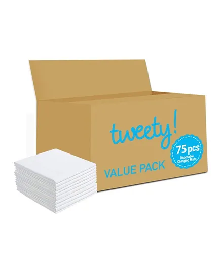 Tweety Disposable Changing Mats - 75 Pieces