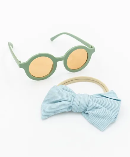 DDANIELA Glasses and Headband Set For Babies and Girls - Blue and Green