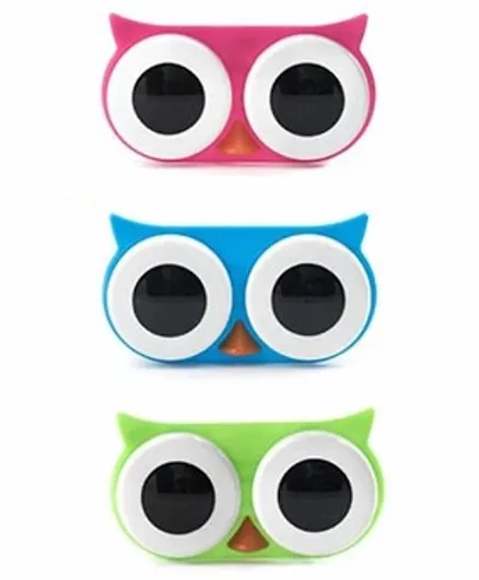 Kikkerland Owl Contact Lens Cases of Assorted Colours - Pack of 3