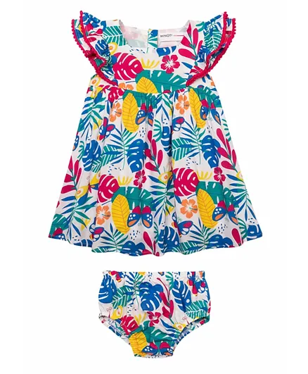 Minoti 2 Piece Woven All Over Printed Dress with Bloomer - Multicolor