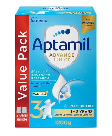 Aptamil Advance Junior 3 Vanilla Milk Formula Value Pack - 600g Each