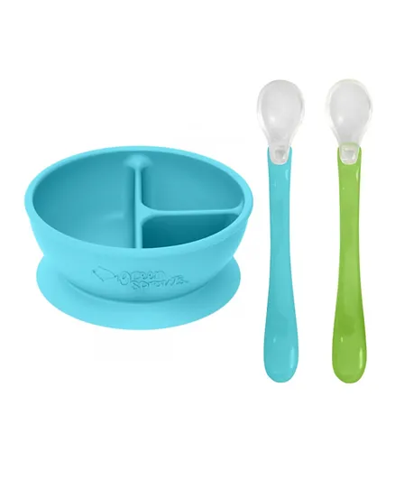 Green Sprouts Learning Bowl + Feeding Spoons Set - 3 Pieces