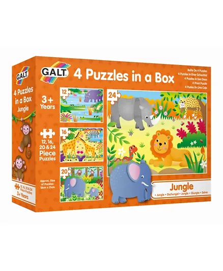 Galt Toys Jungle 4 Puzzles in a Box - 72 Pieces
