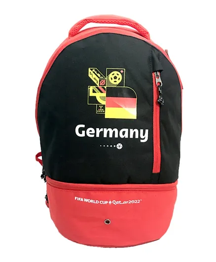 FIFA 2022 Germany Country Sports Backpack Red And Black - 17 Inches