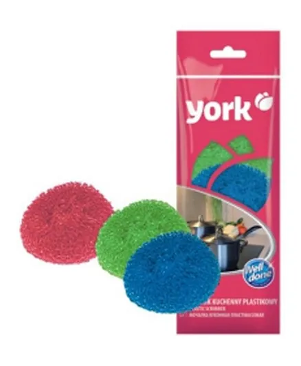 York Plastic Scrubber - 3 Pieces