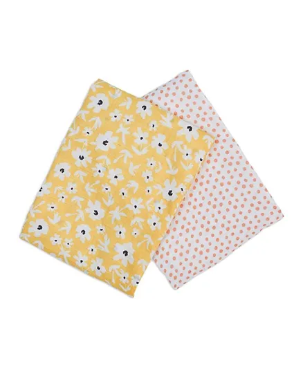 Lulujo Baby Cotton Blankets Wildflowers & Dots - Pack of 2