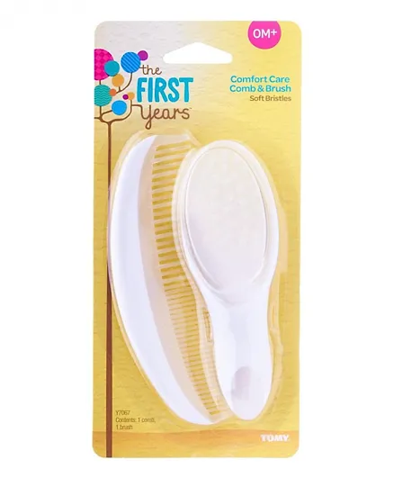 The First Years Comfort Care Comb & Brush - White