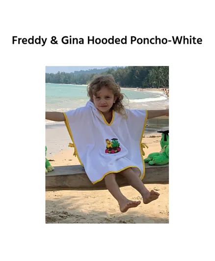 Freds Swim Academy Fred & Gina Hooded Towel Poncho  -  White