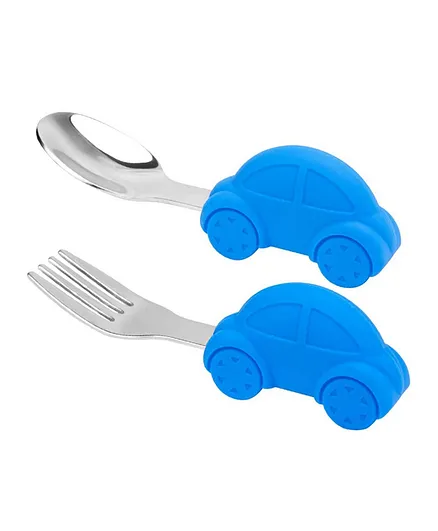 Highland Car Theme Baby Spoon & Fork Self Feeding Utensils