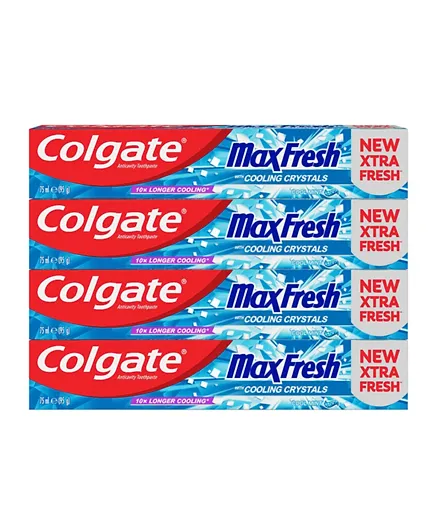 Colgate Max Fresh Cool Mint Gel Toothpaste Pack of 4 - 75mL Each