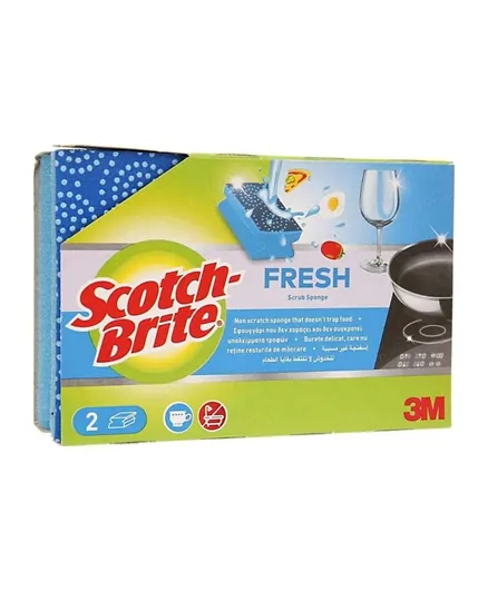 3M Scotch-Brite Fresh Non-Scratch Nail Saver Scrub Sponge - 2 Pieces