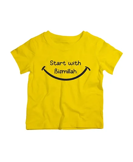 Twinkle Hands Start with Bismillah T-Shirt - Yellow