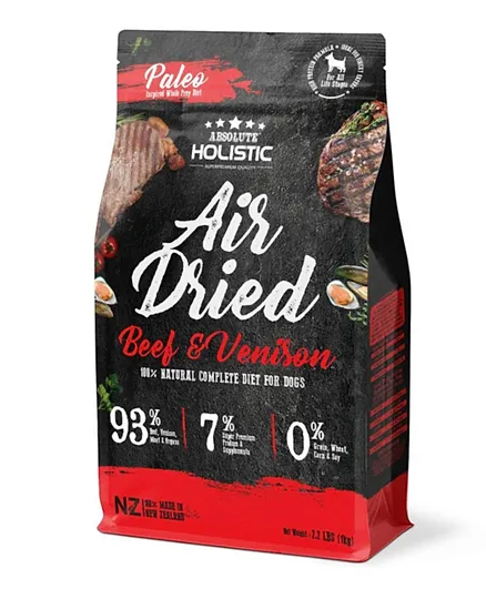 Absolute Holistic Air Dried Dog Diet Beef & Venison - 1kg
