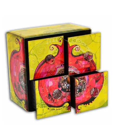 BiggDesign Pomegranate Bead Motif Glass Jewelry Box