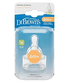 Dr. Brown's Silicone Narrow Options Nipple White - Pack of 2