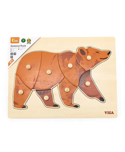 Viga Montessori Puzzle Bear - 8 Pieces