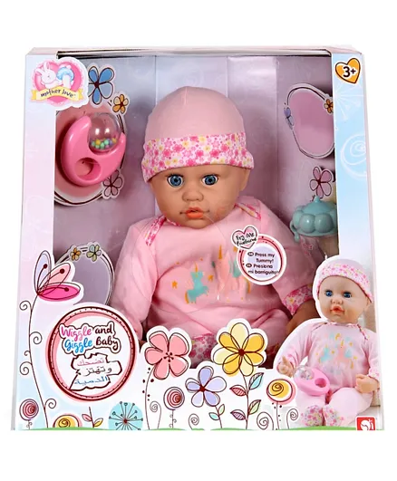 Takmay Dolls Wiggles & Giggles Baby With Accessories - Pink