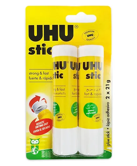 Uhu Glue Stick Blister Pack of 2 - 21g