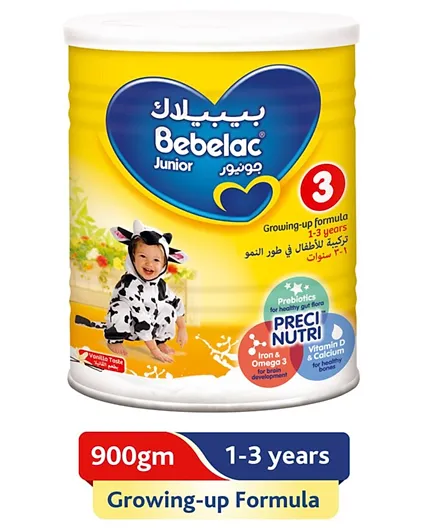 Bebelac Junior Stage 3 Growing Up Milk Vanilla Flavour - 900 Grams