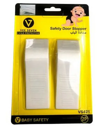 Veeseven White Protective Safety Door Stopper - 2 Pieces