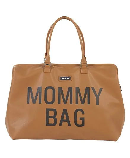 Childhome Mommy Bag Big Leather look with Changing Mat - Brown