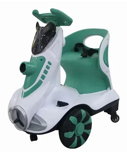 Pikkaboo Toddler Four Wheel Electric Scooter With Bluetooth Remote Control -Green
