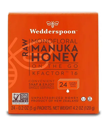 WEDDERSPOON Raw Monofloral M Honey On The Go Kfactor 16