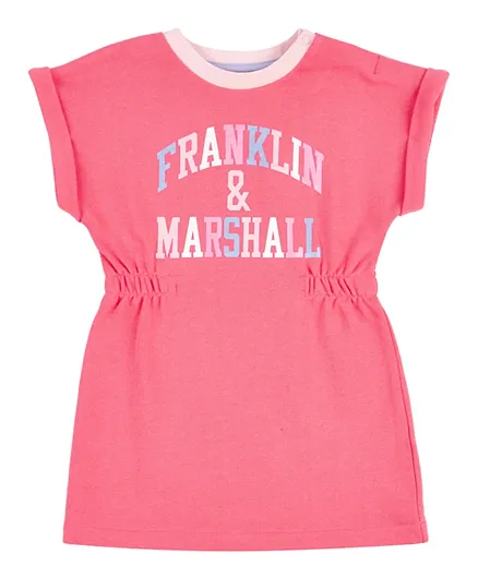 Franklin & Marshall Logo Graphic Sweat Dress - Pink