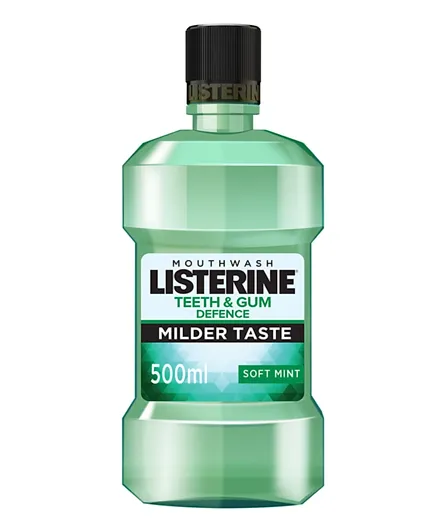 Listerine Soft Mint Teeth & Gum Defence Milder Taste Mouthwash - 500mL