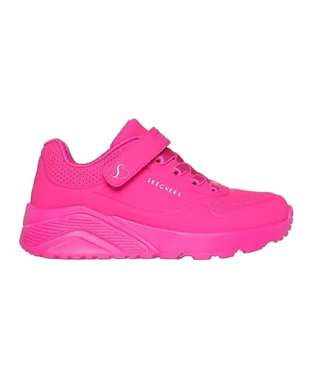 Skechers Heart Embossed Street Uno Lite Sneakers - Hot Pink