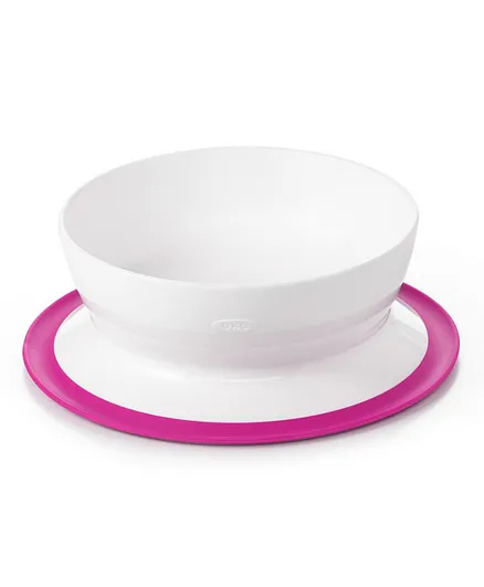 OXO Tot Stick & Stay Suction Bowl Pink & White - 230mL