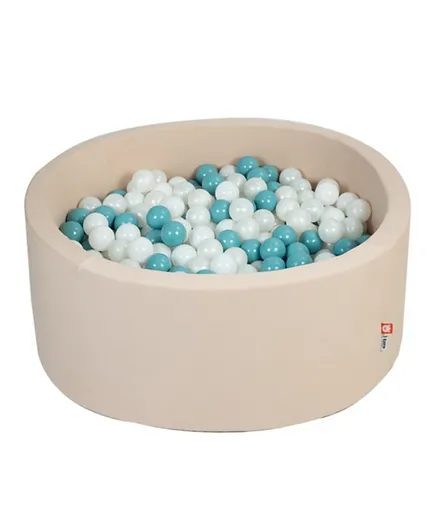 Ezzro Round Ball Pit With 400 Balls - Pearl, White & Aquamarine