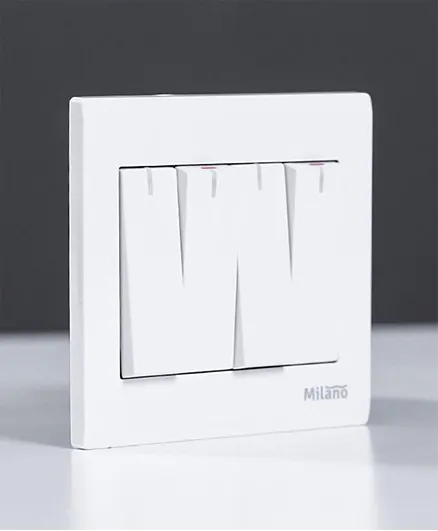 Danube Home Milano 10A 4 Gang 1 Way Switch - White