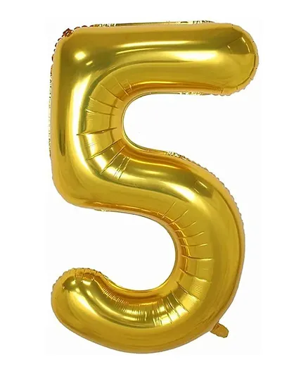 Party Propz Gold Numeric 5 Foil Balloon -  40 Inch