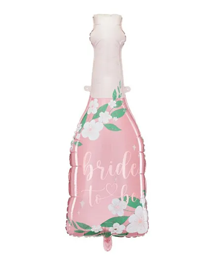 بارتي ديكو بالون فويل على شكل زجاجة للعروس - وردي