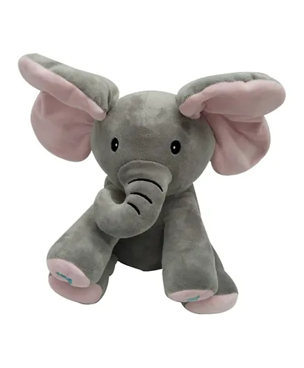 PUGS AT PLAY Peek A Boo Manny Battery Operated Elephant Toy - 10 Inch
