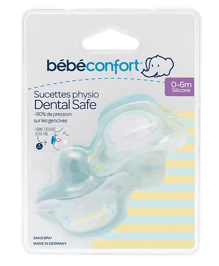 Bebeconfort Dental Safe Dummy Silicone Pacifiers Set of 2 - Blue
