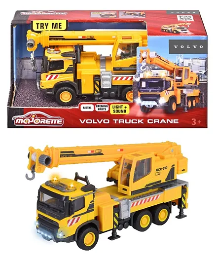 Majorette Volvo Truck Crane Toy - Yellow