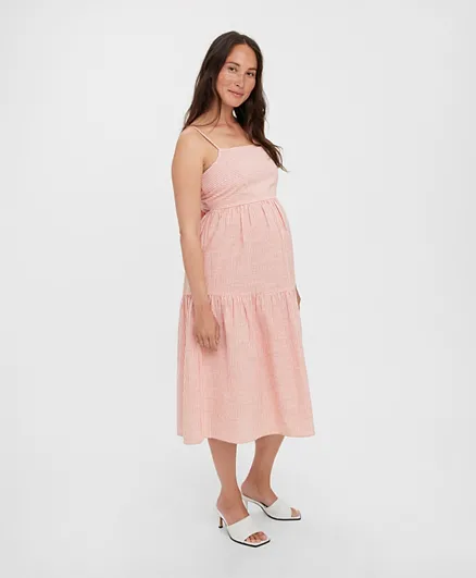 Vero Moda Maternity Striped Maternity Dress - Pink
